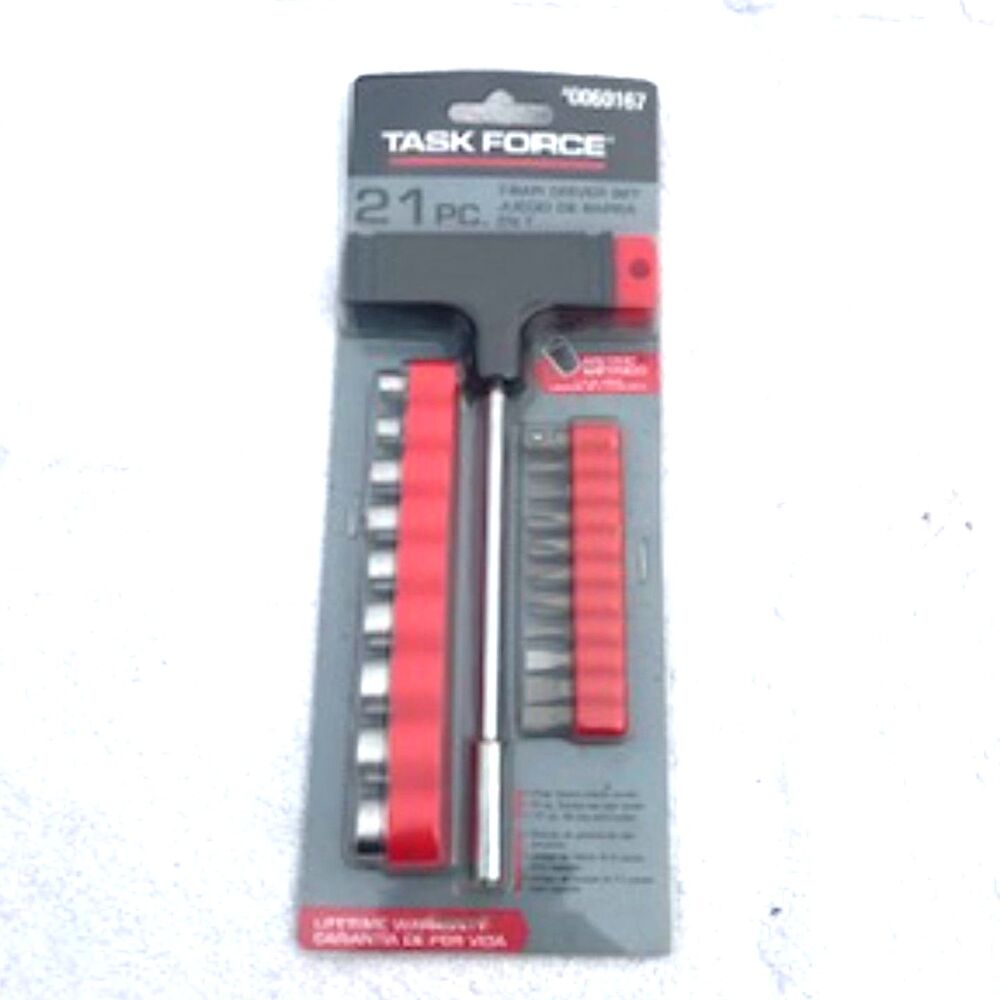 Tool Set . 21 Piece T-Bar Driver Assortment Set . Task Force . New in Package